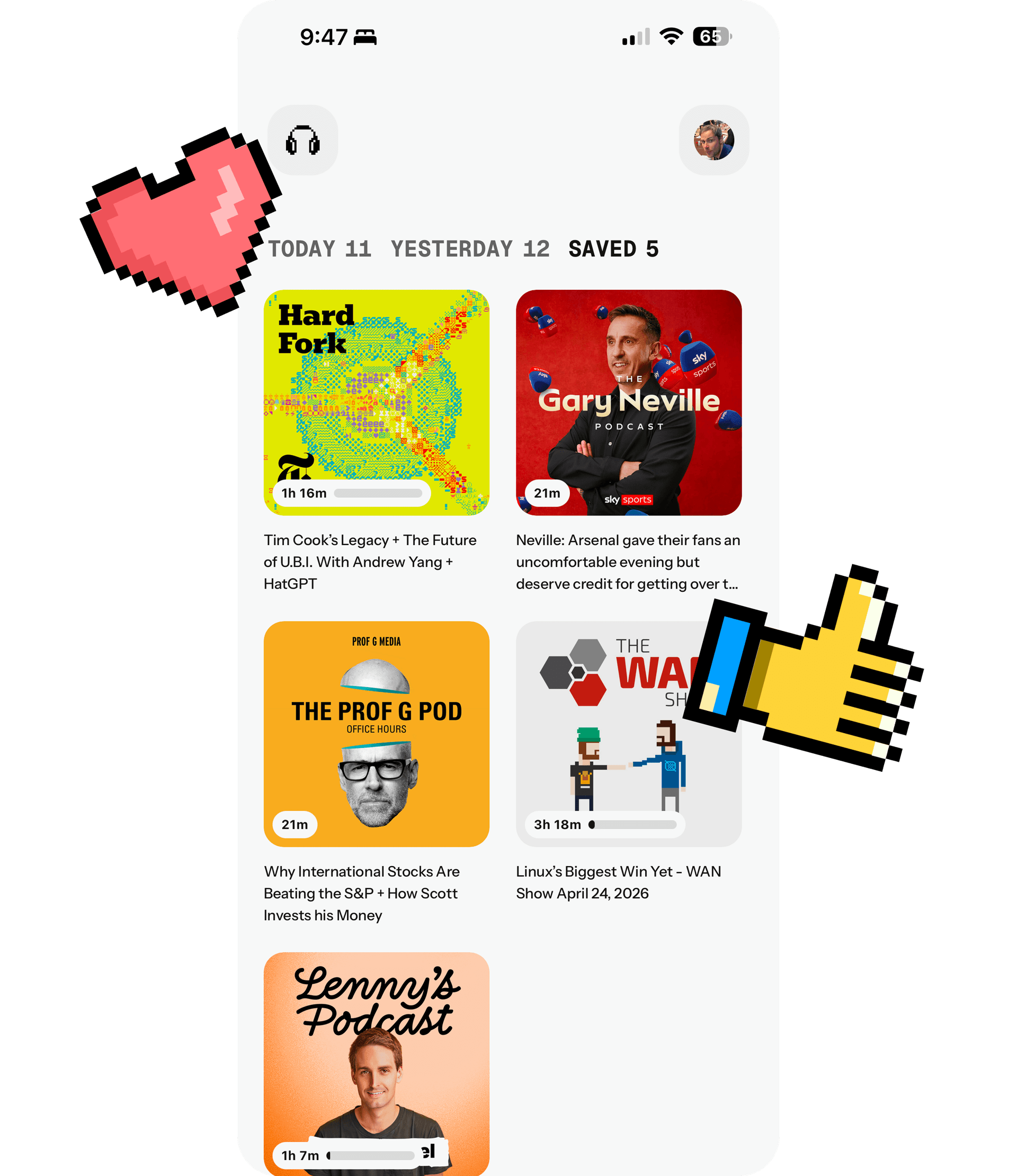 Dily app homepage preview